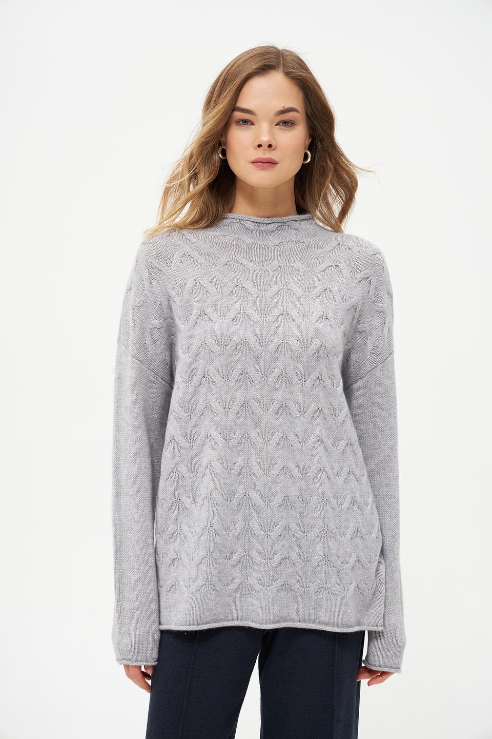 Пуловер Gerry Weber серый с косами