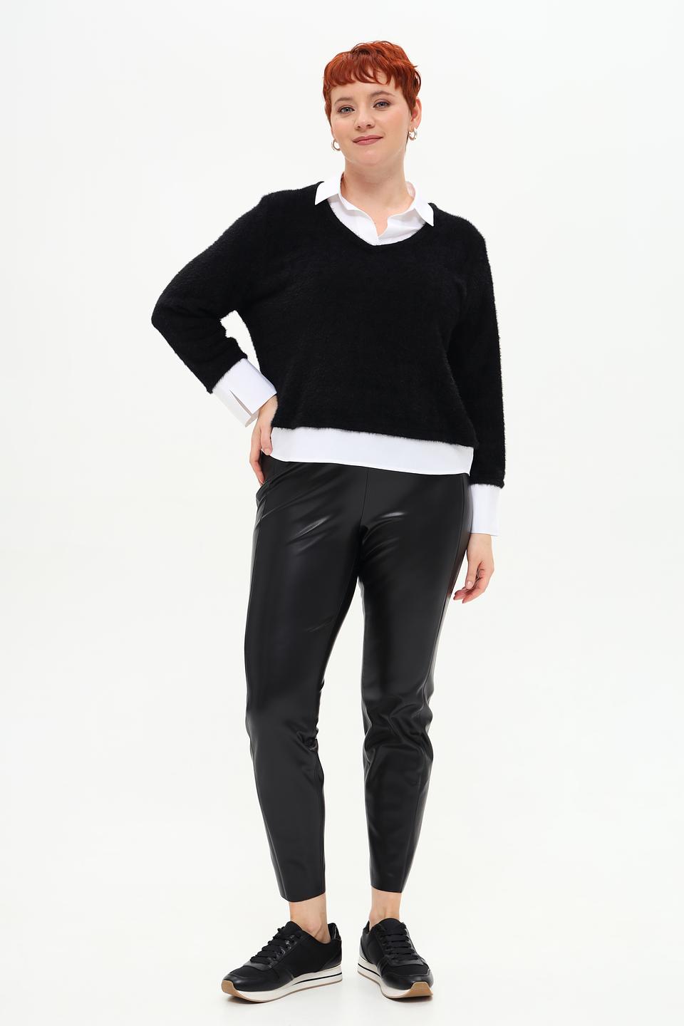 Пуловер Frank Walder чёрный V-образный