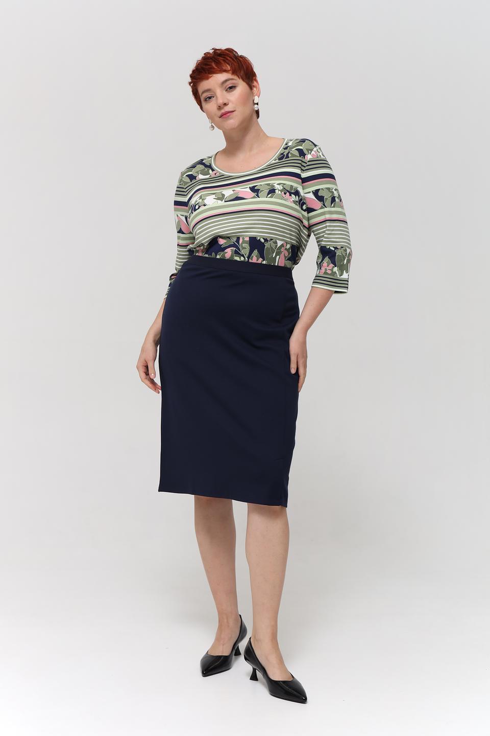 Юбка Barbara Lebek классическая темно-синяя