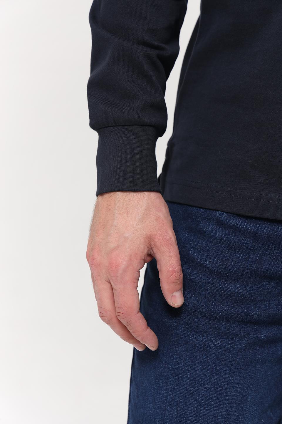 Поло Granchio с длинным рукавом тёмно-синее