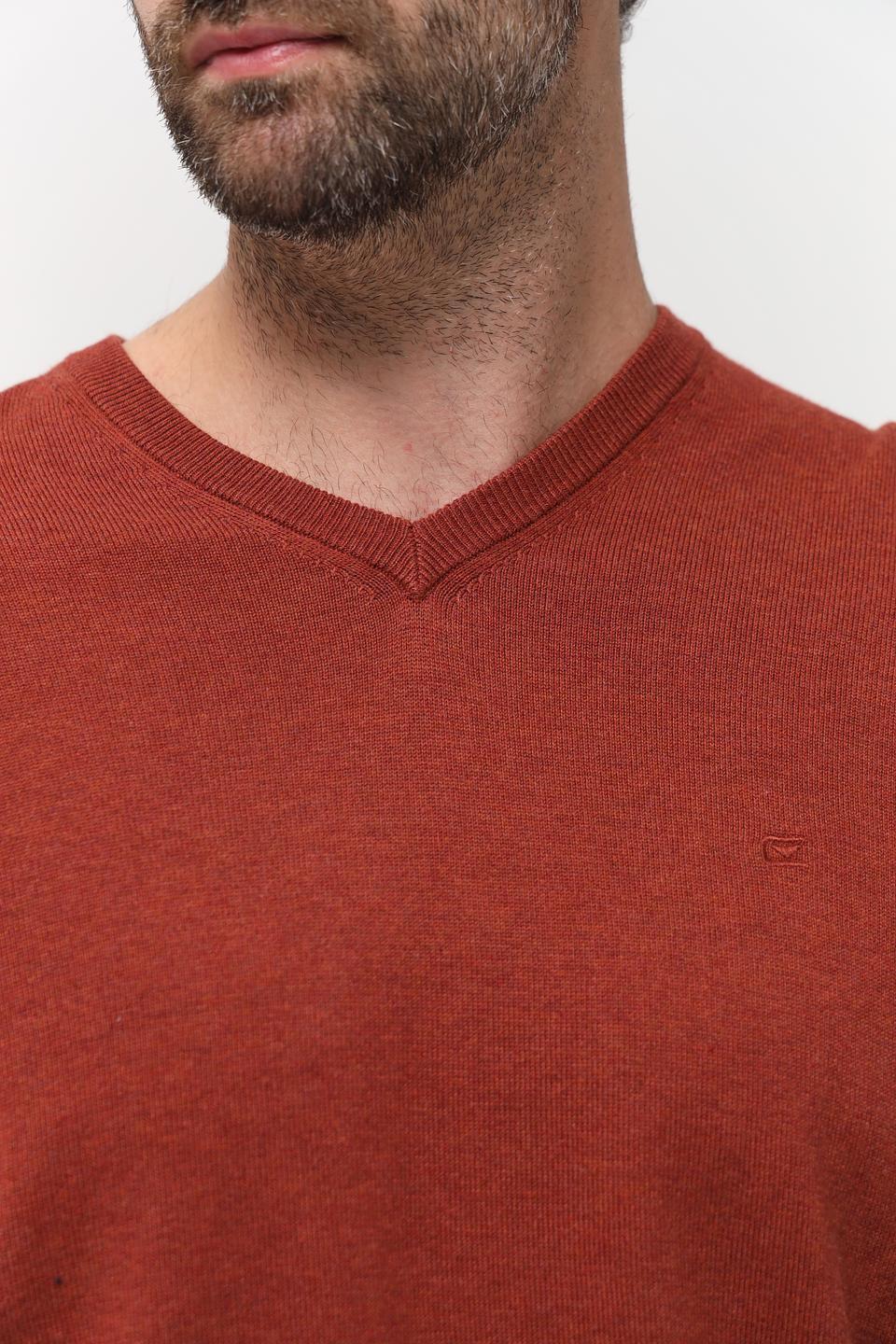 Джемпер Casa Moda V-образный рыжий