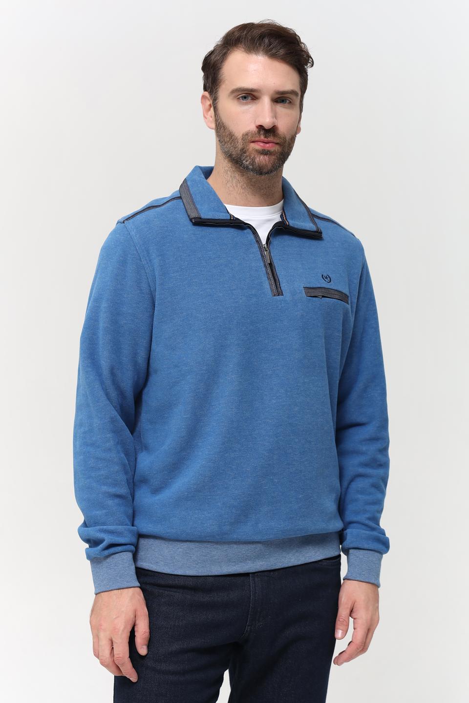 Джемпер Monte Carlo с молнией голубой