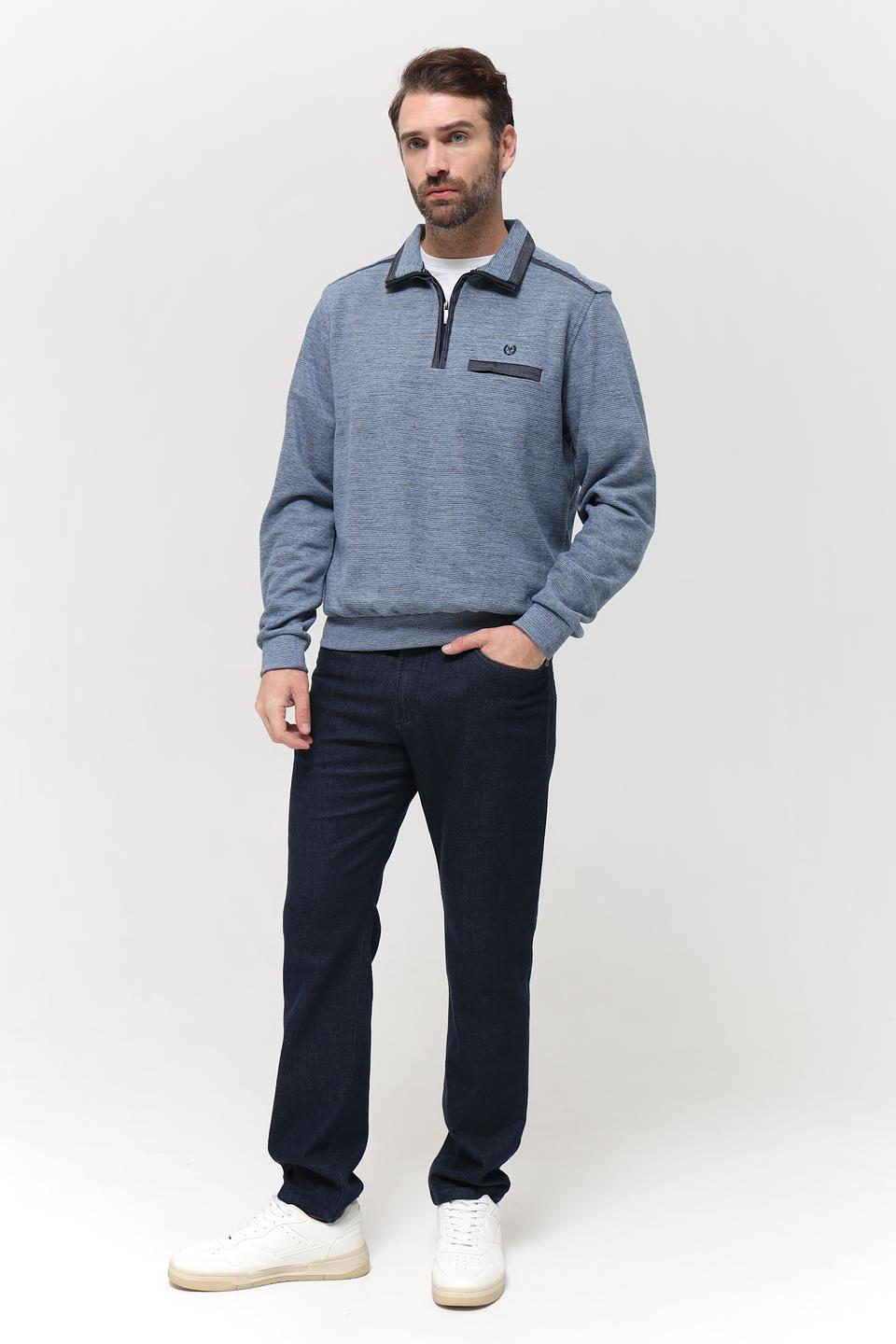 Джемпер Monte Carlo с молнией синий