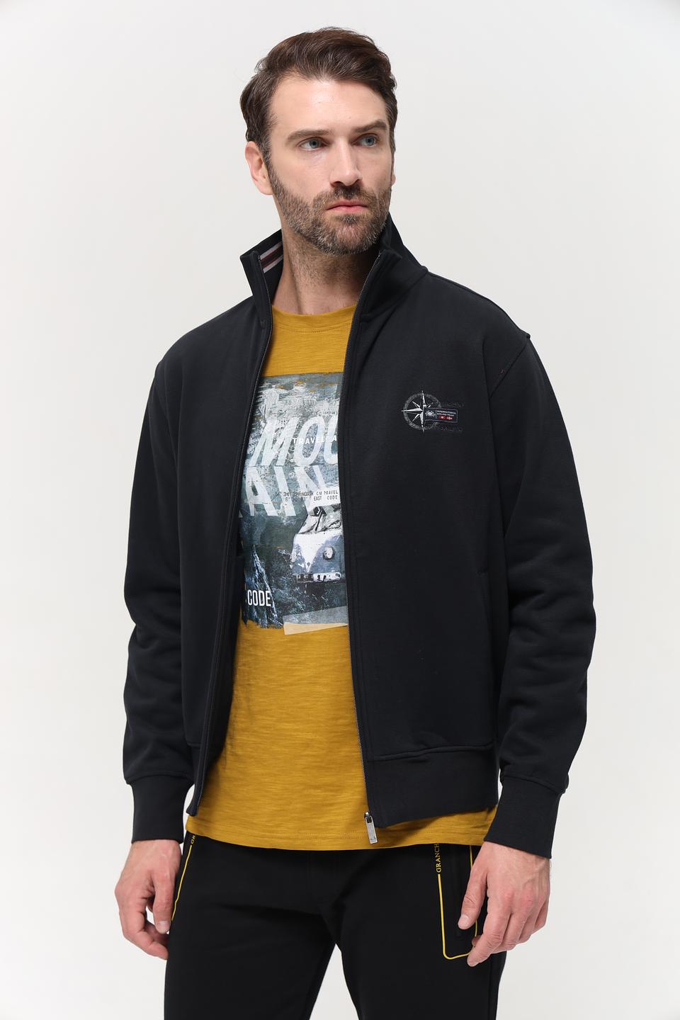 Кардиган Granchio чёрный на молнии