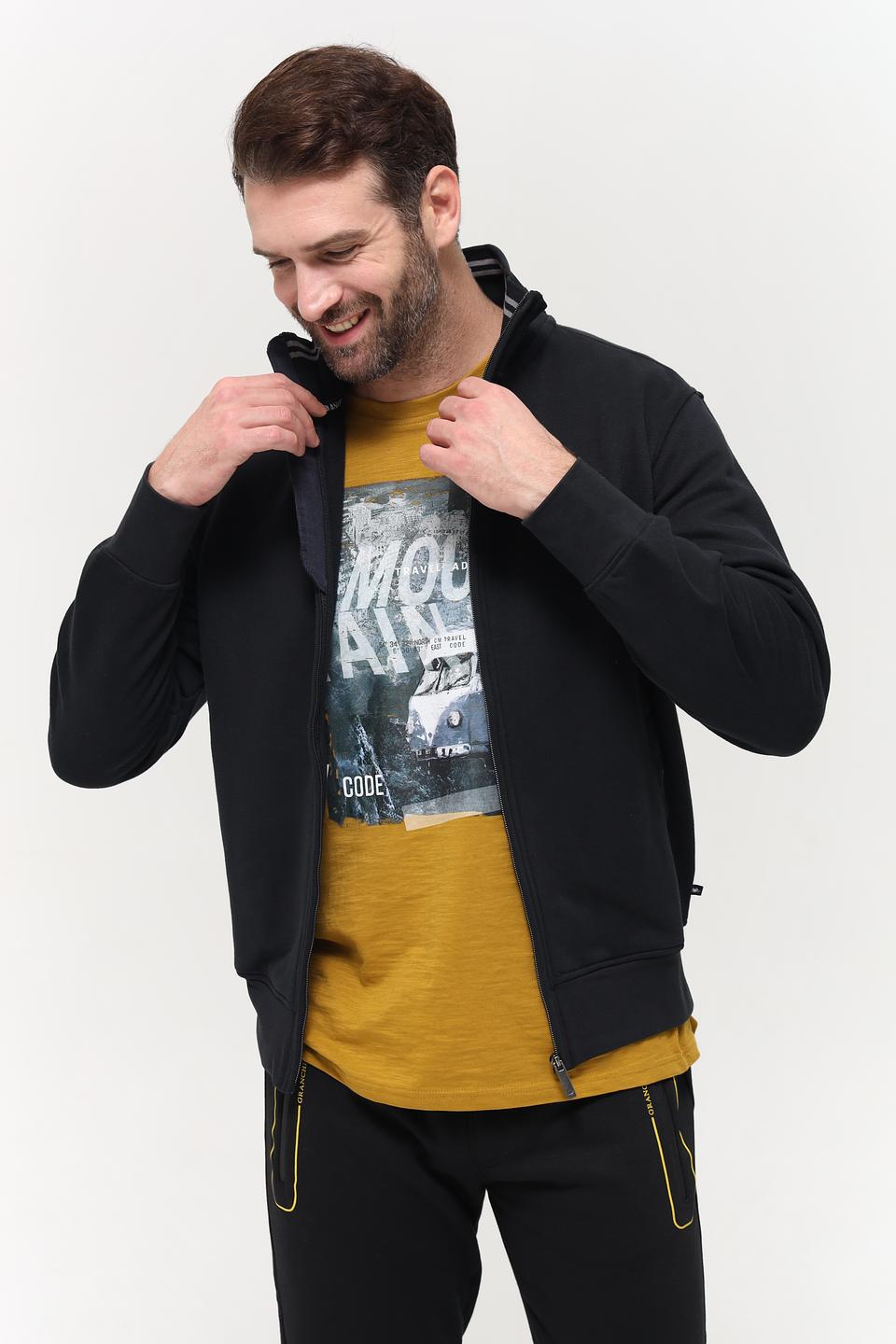 Кардиган Granchio чёрный на молнии