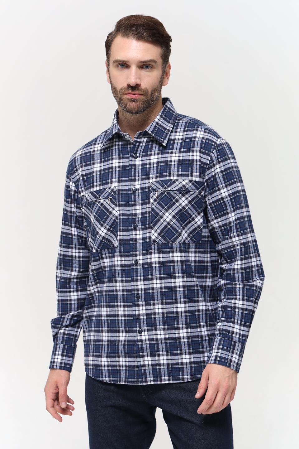 Рубашка Sea Barrier в клетку синяя