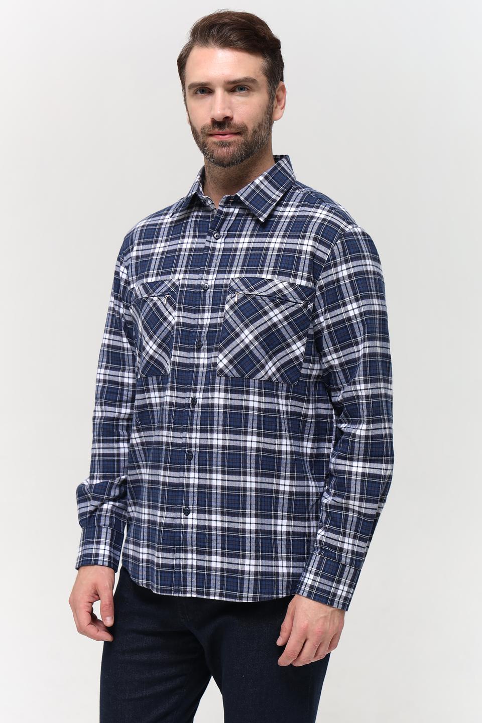Рубашка Sea Barrier в клетку синяя