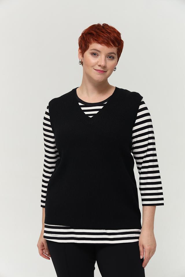 Жилет Lebek полоска чёрный