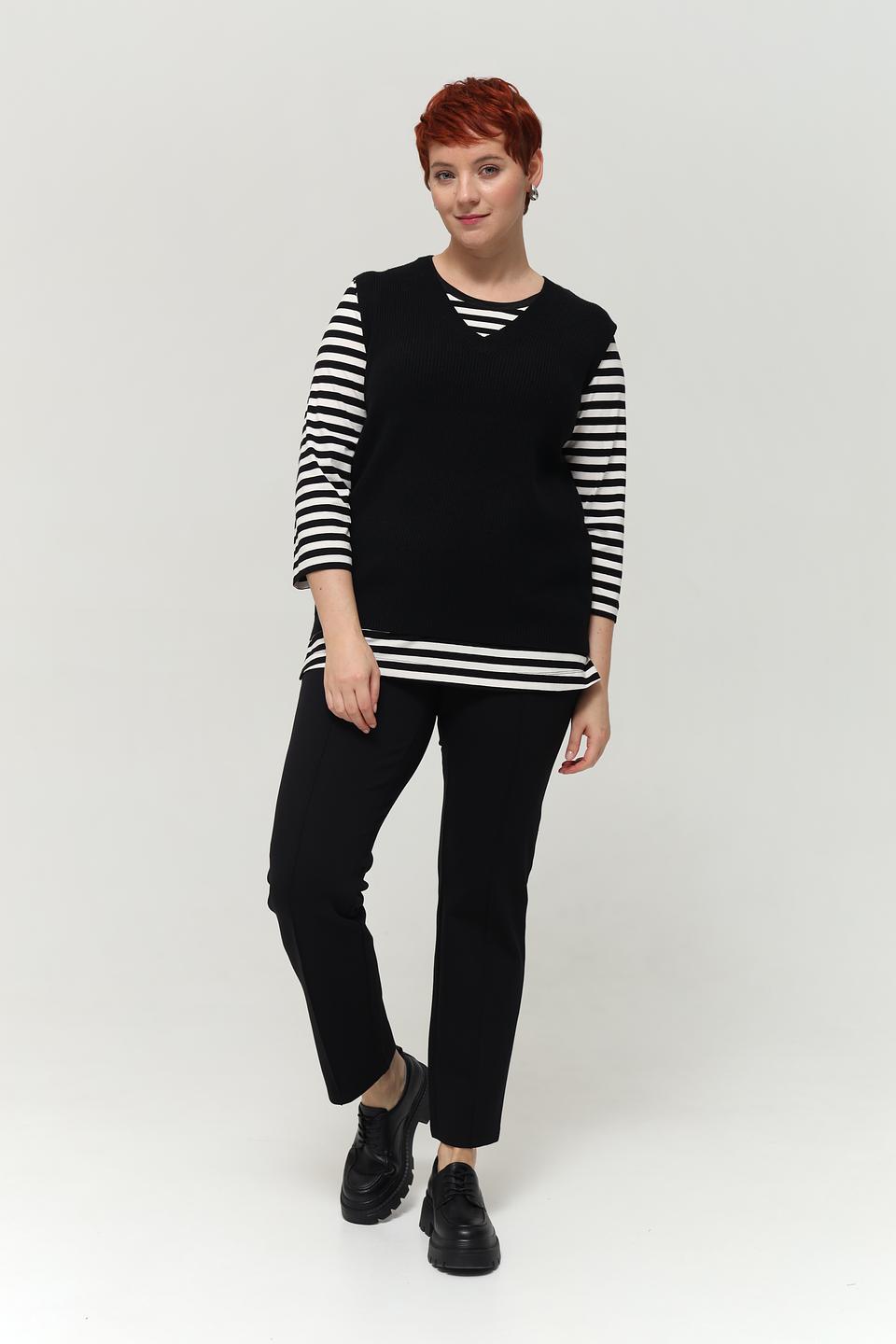 Жилет Lebek полоска чёрный