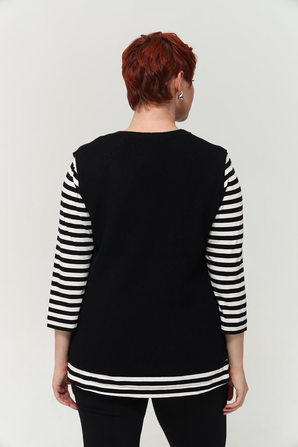 Жилет Lebek полоска чёрный