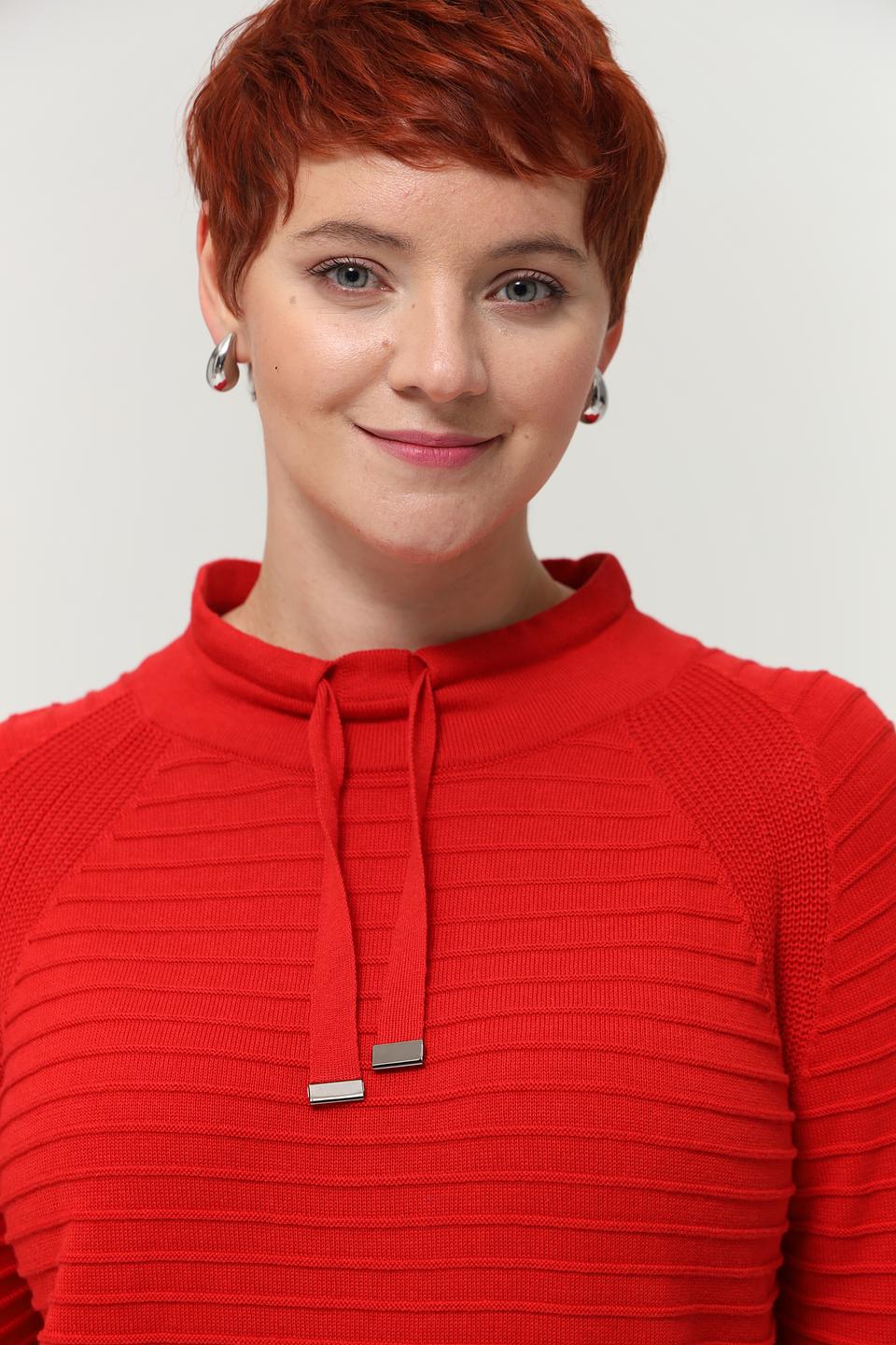 Пуловер Lebek с воротником-стойкой