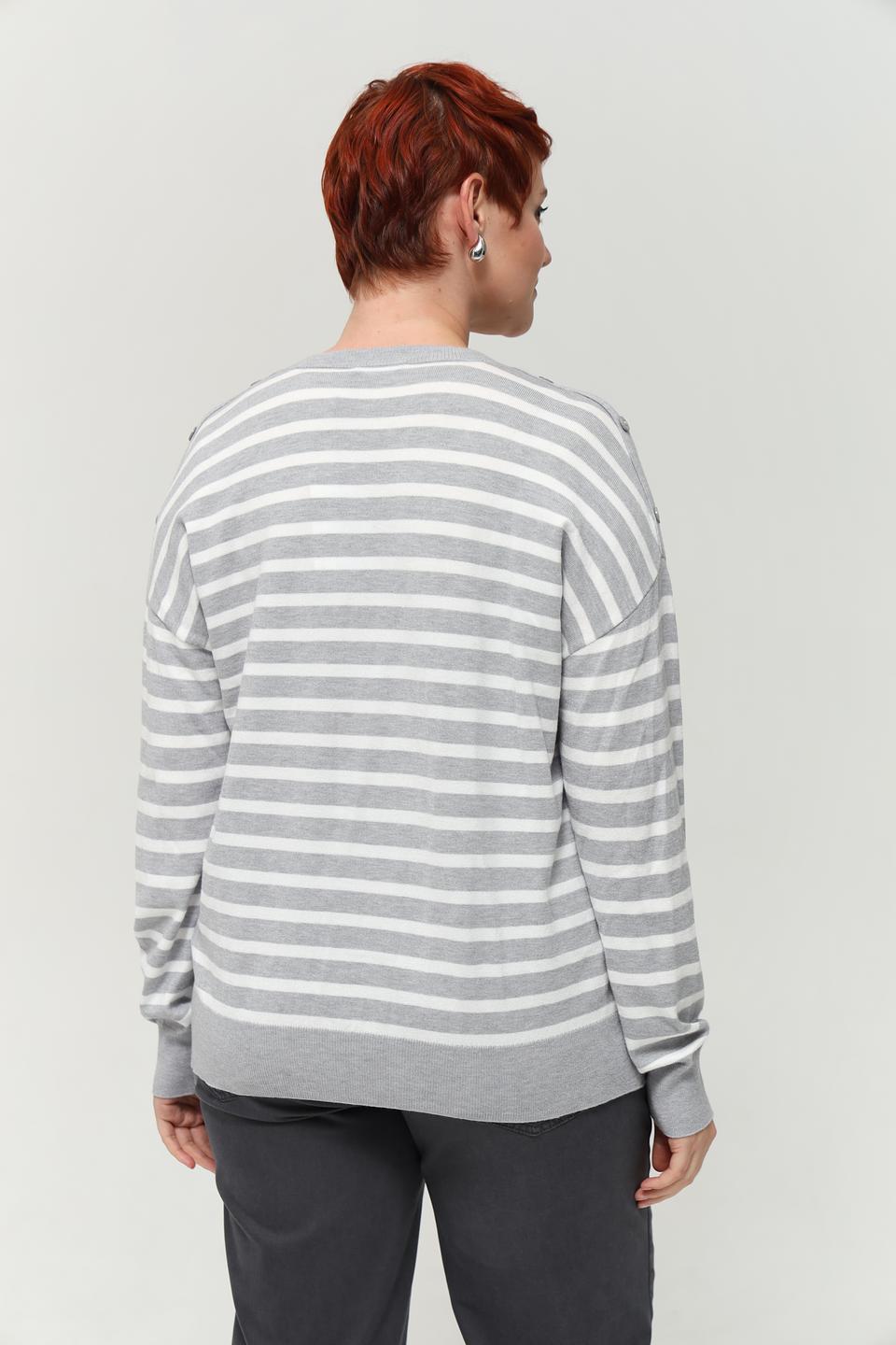 Пуловер Olsen в полоску серый