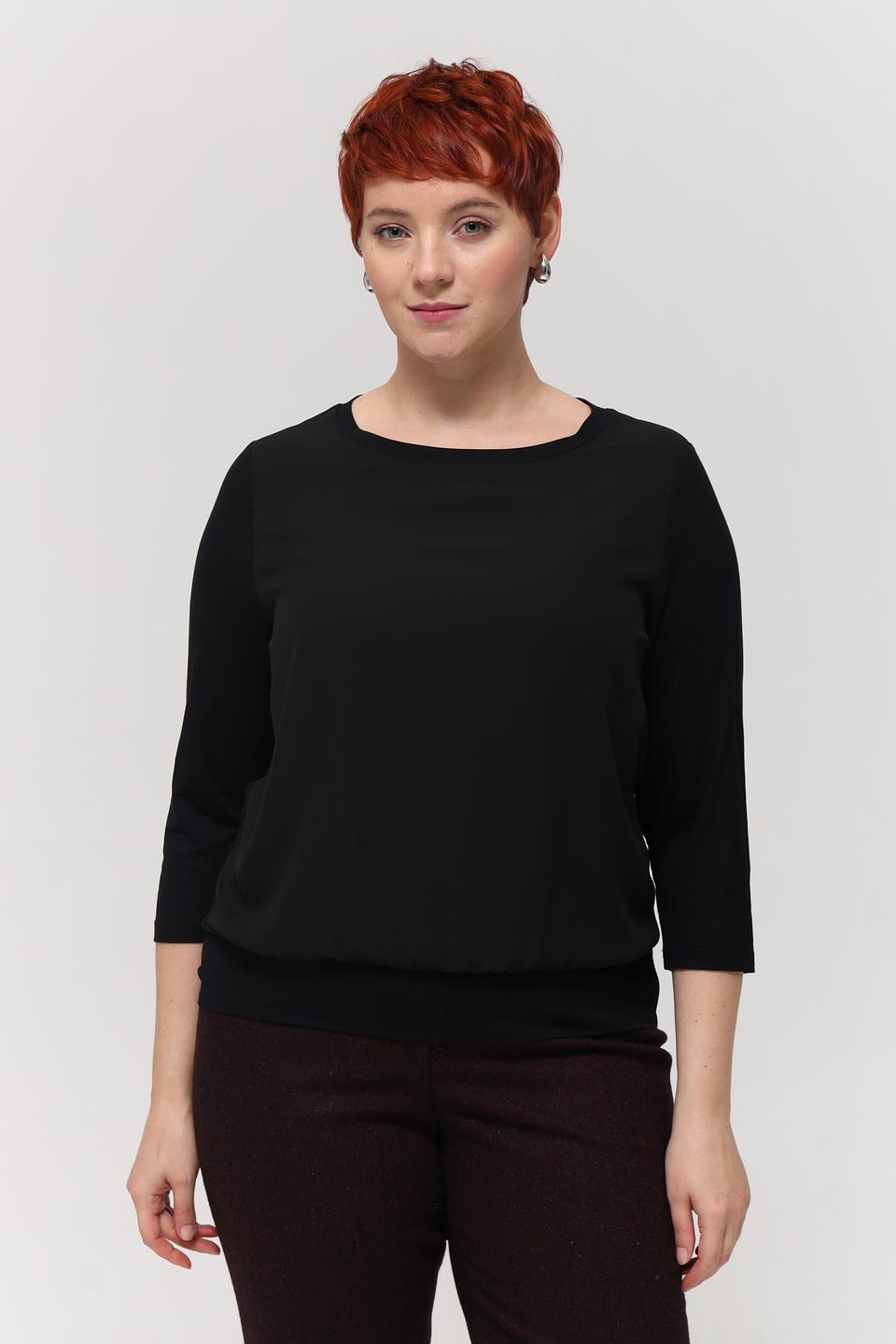 Блуза Frank Walder черная с 3/4 рукавом