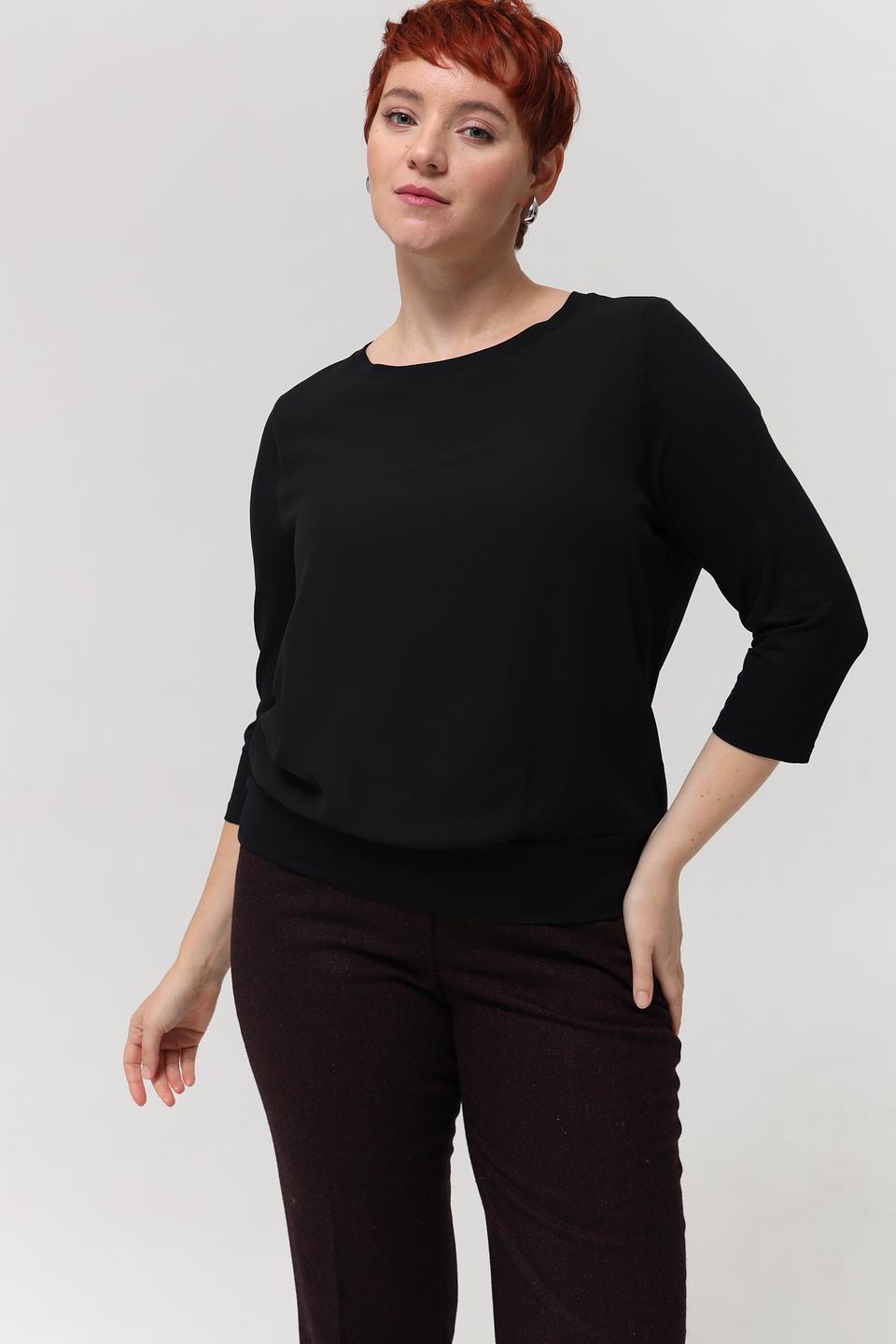 Блуза Frank Walder черная с 3/4 рукавом