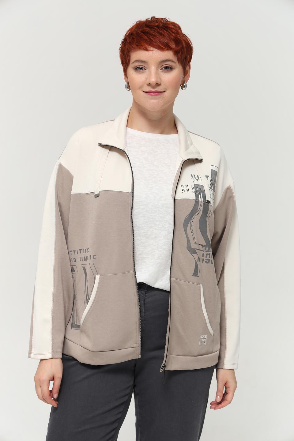 Жакет Lebek с принтом бежевый