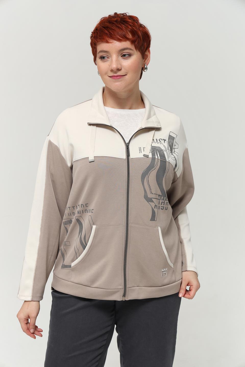 Жакет Lebek с принтом бежевый