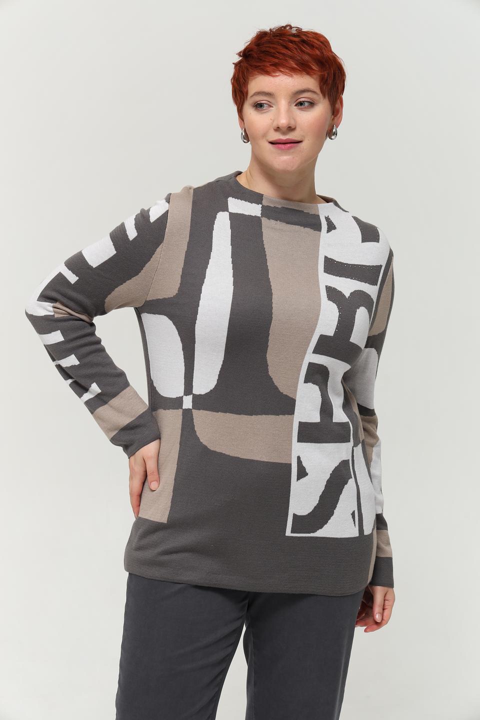 Пуловер Lebek с геометрическим рисунком