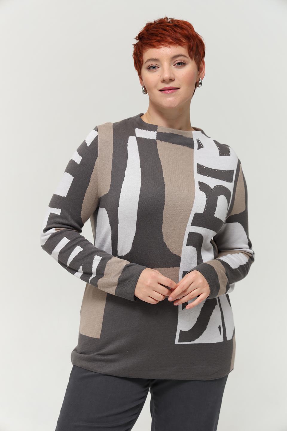 Пуловер Lebek с геометрическим рисунком