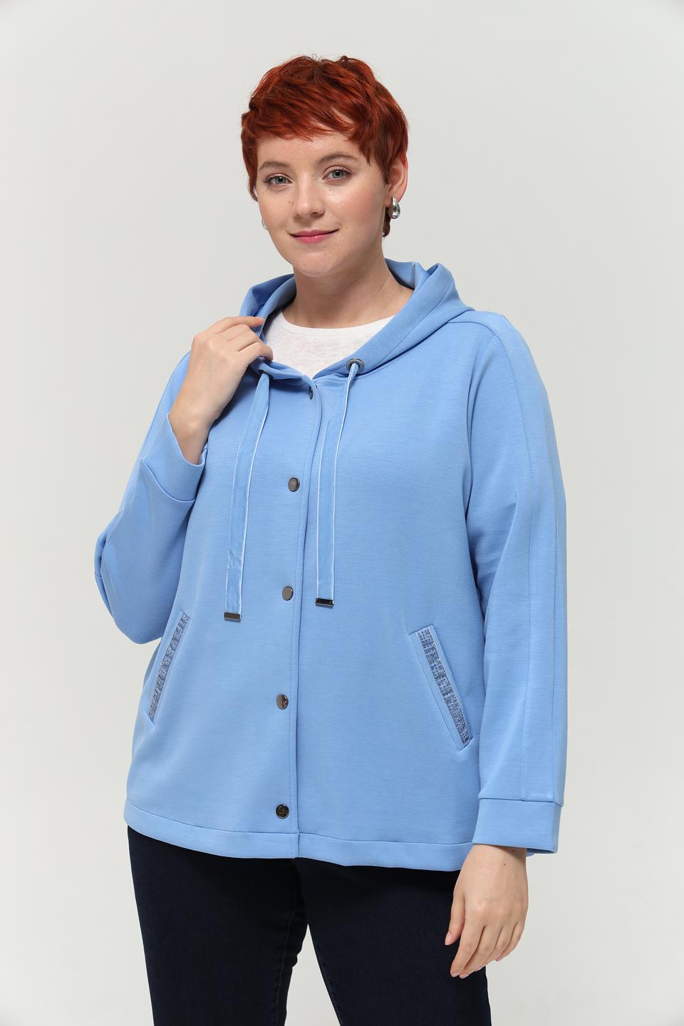 Жакет Via Appia голубой с капюшоном