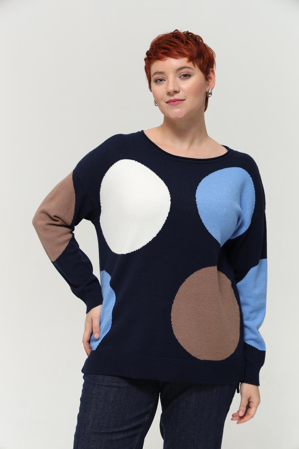 Пуловер Via Appia с кругами синий