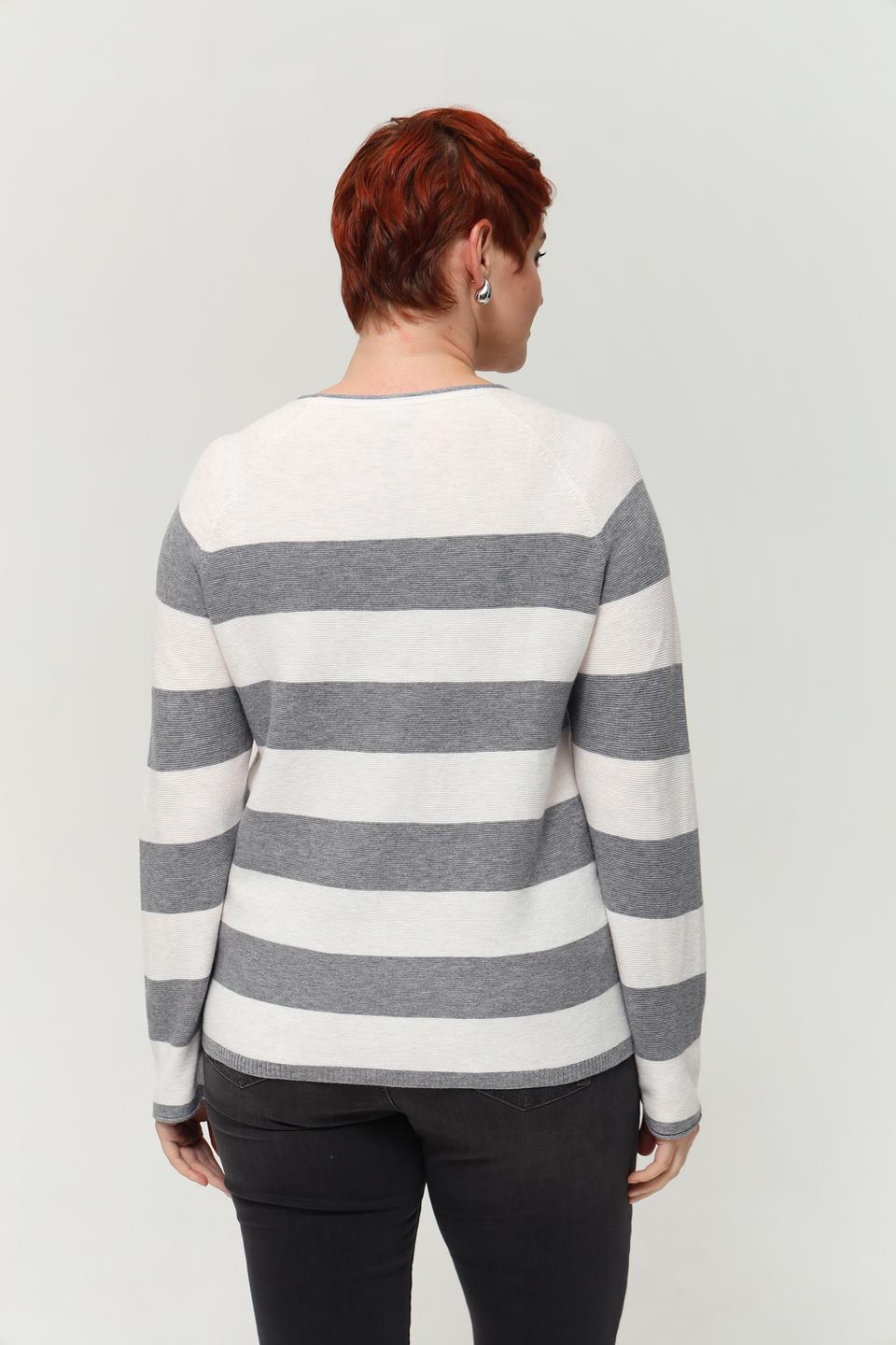 Пуловер Rabe collection в полоску серый