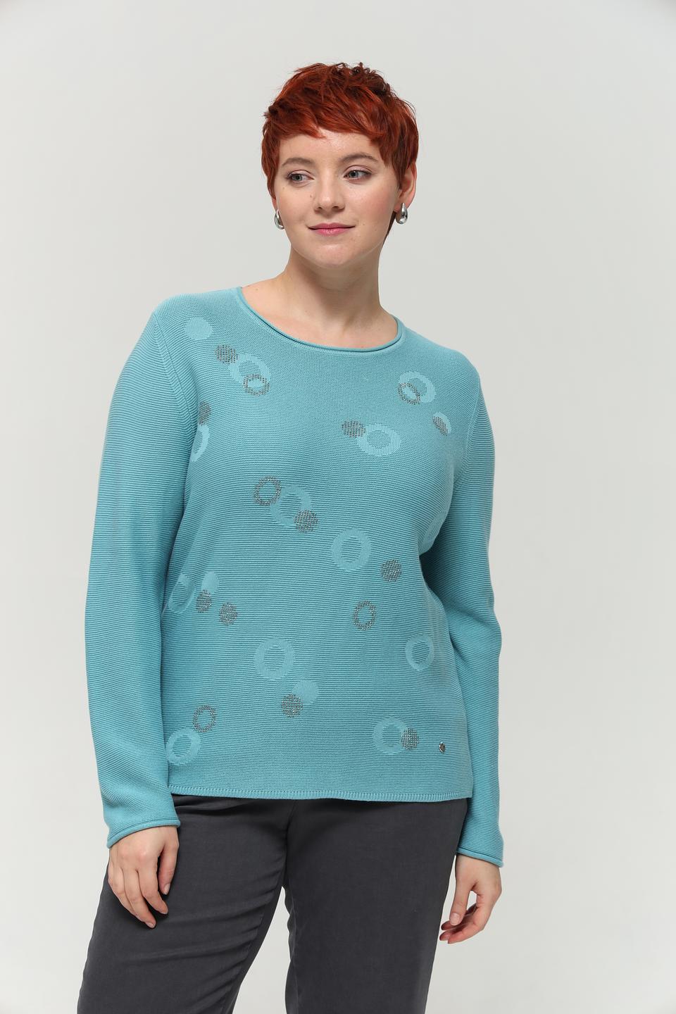Пуловер Rabe collection бирюзовый с узором