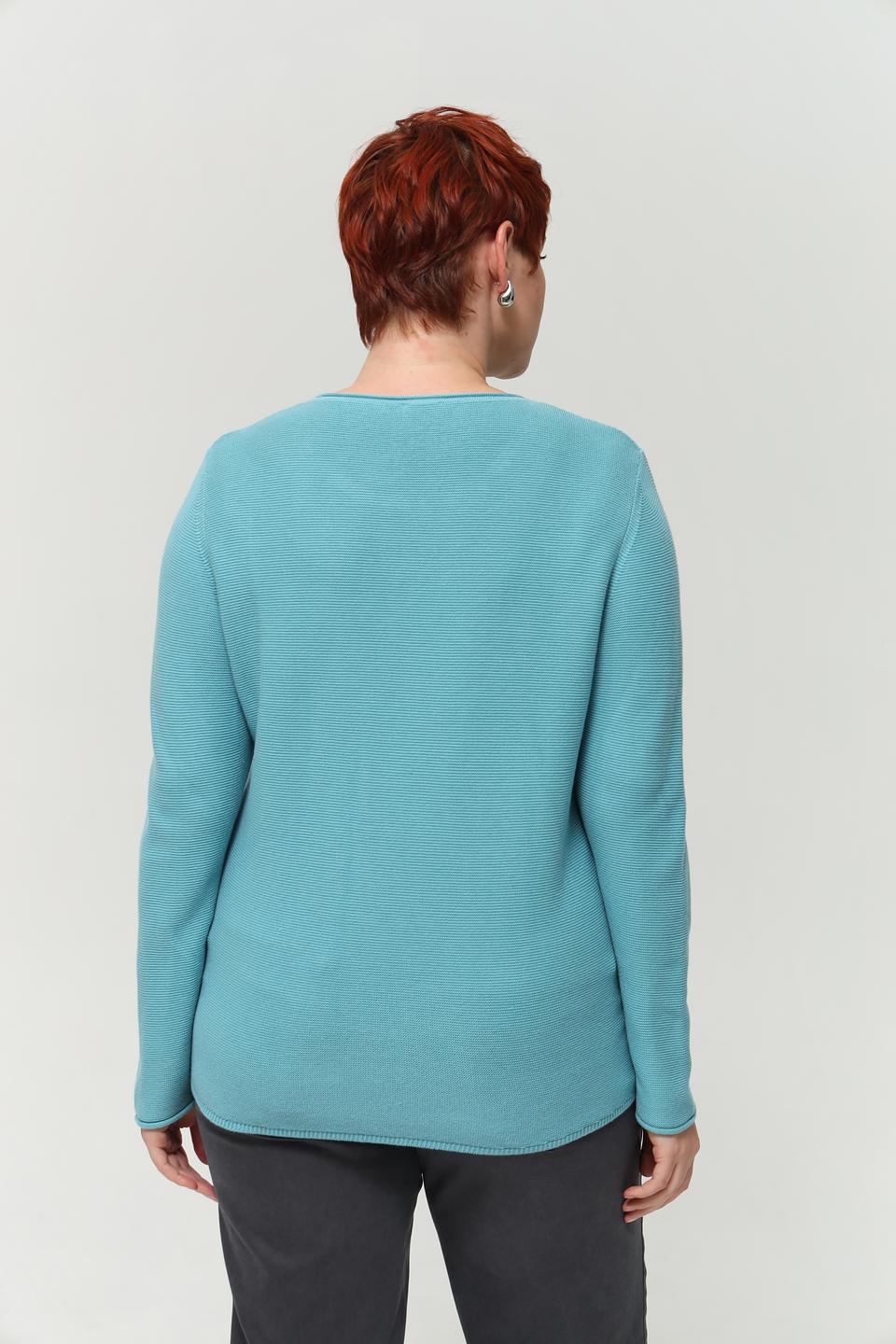 Пуловер Rabe collection бирюзовый с узором