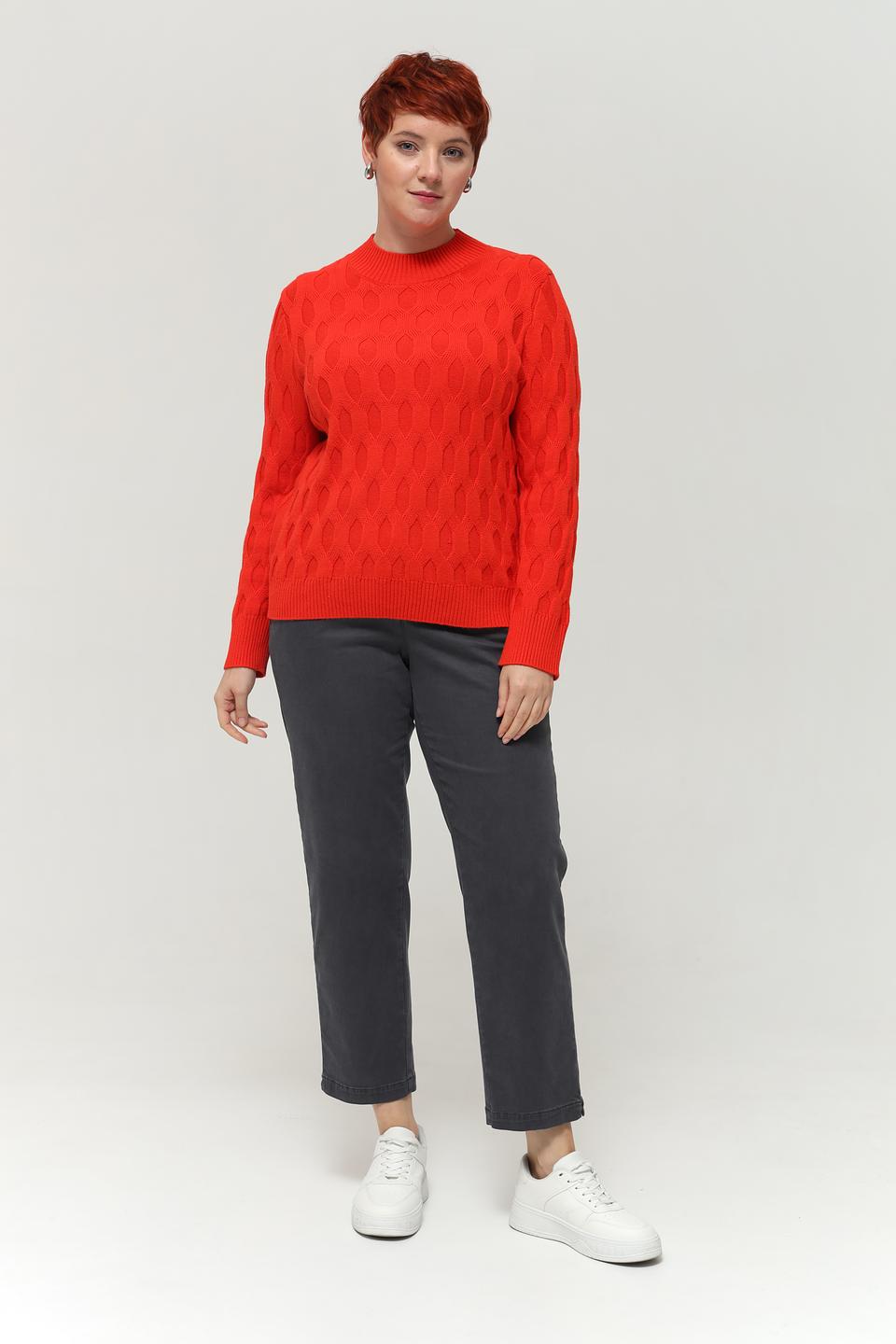 Пуловер Rabe collection алый с узором