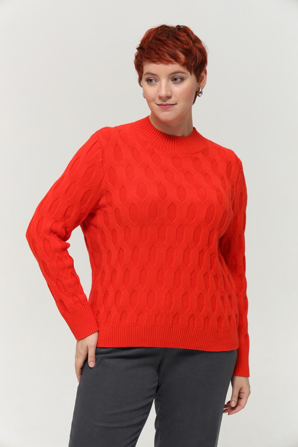 Пуловер Rabe collection алый с узором