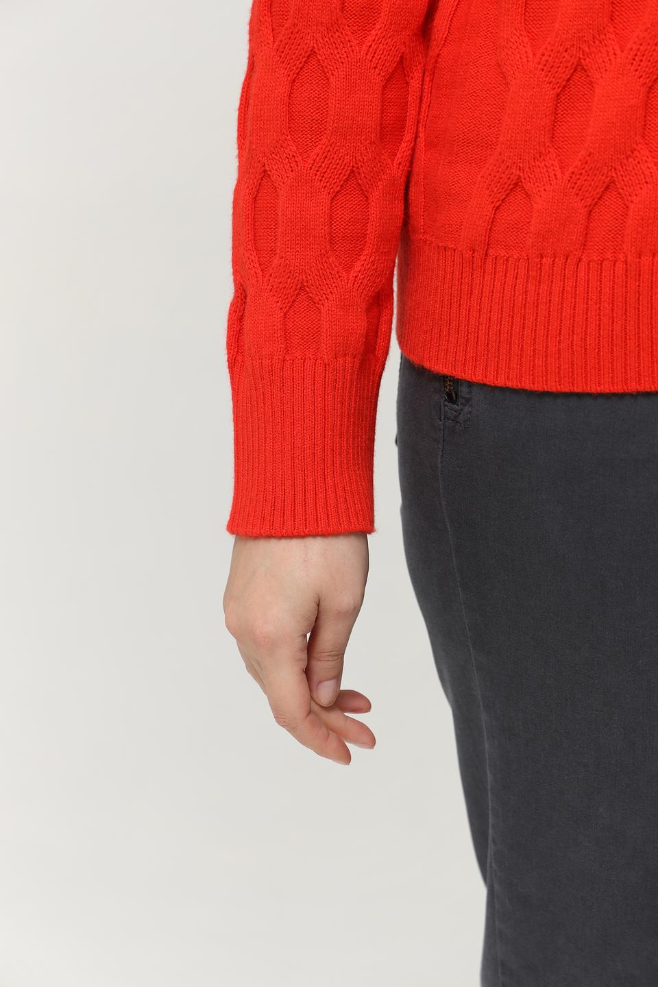 Пуловер Rabe collection алый с узором