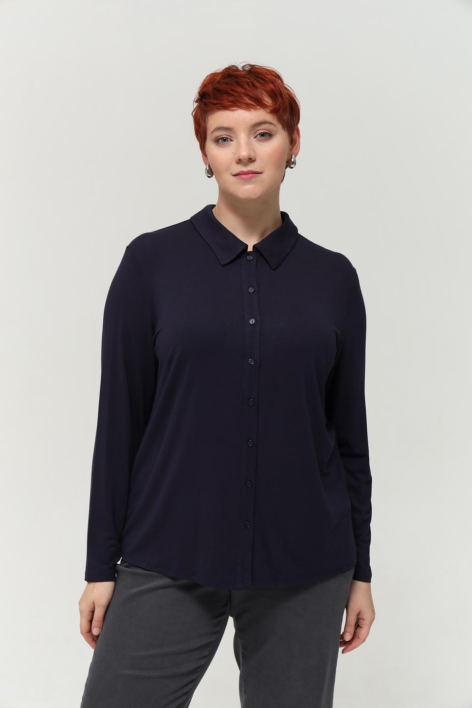 Рубашка Lebek с длинным рукавом, темно-синяя