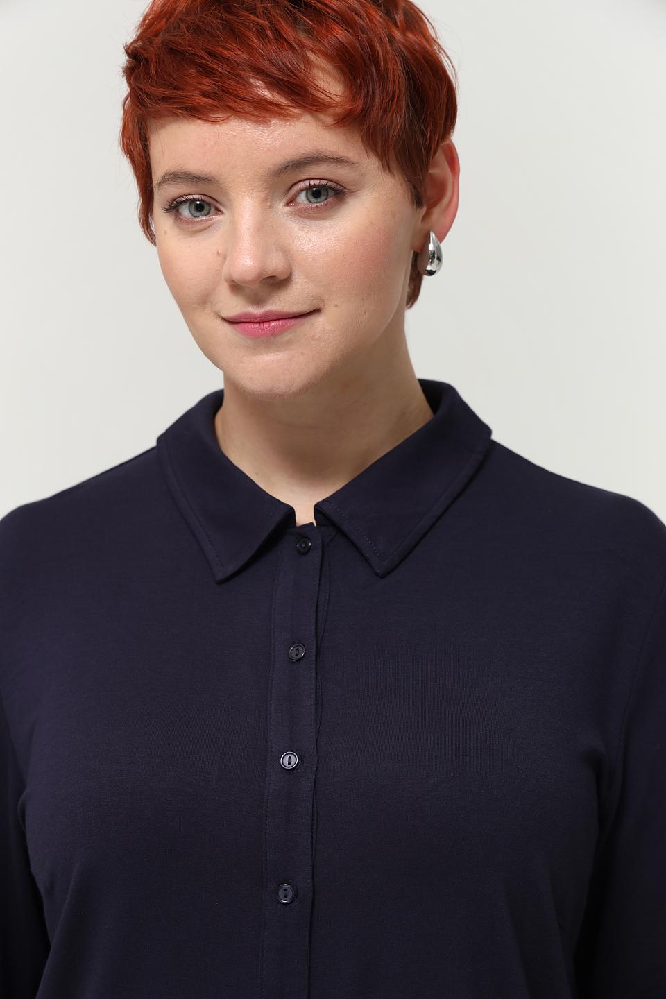 Рубашка Lebek с длинным рукавом, темно-синяя