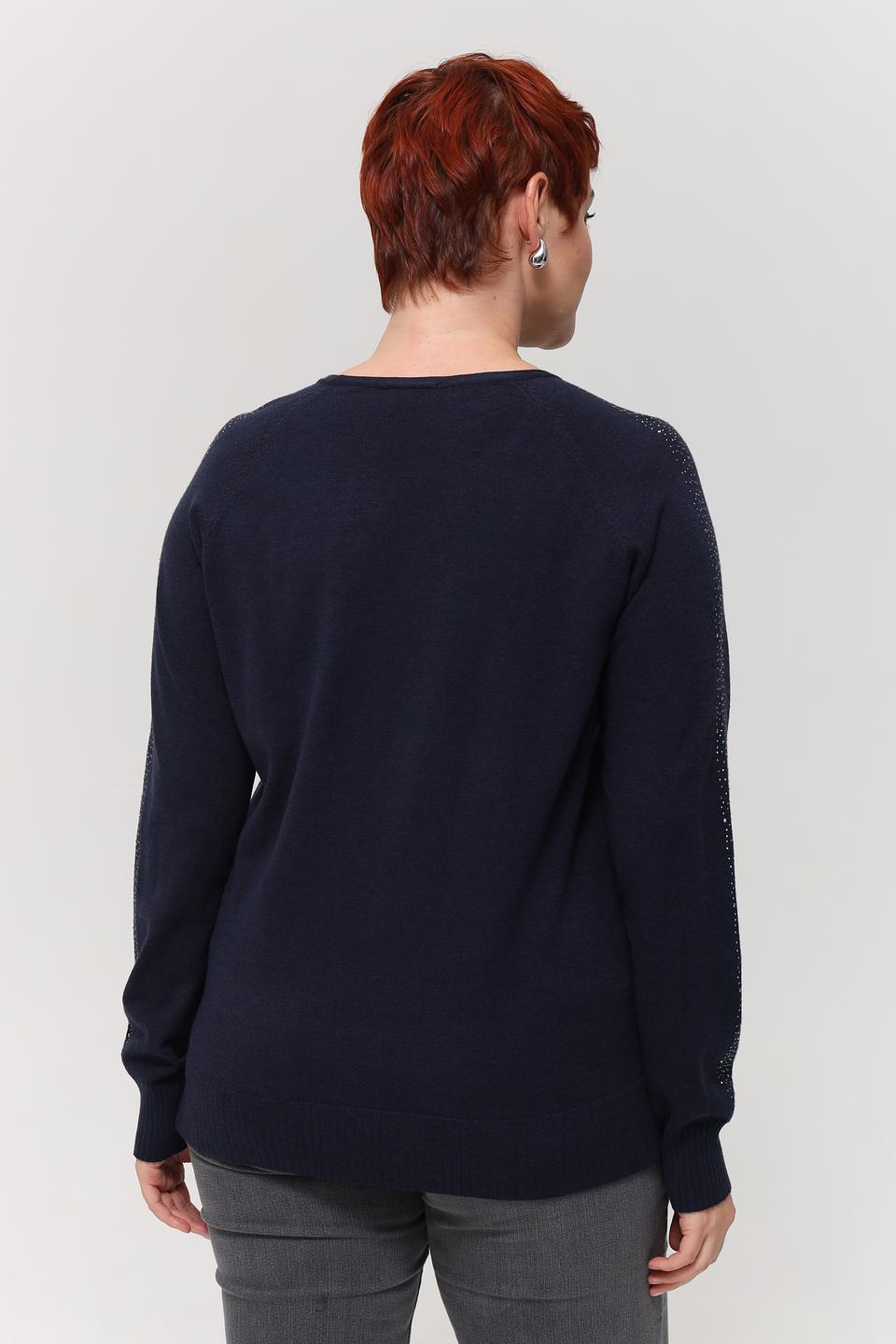 Пуловер Lebek с пайетками тёмно-синий