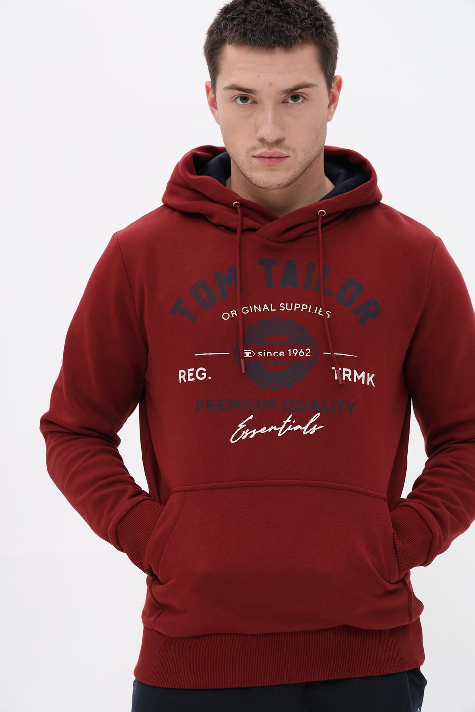 Толстовка Tom Tailor Essentials бордовая