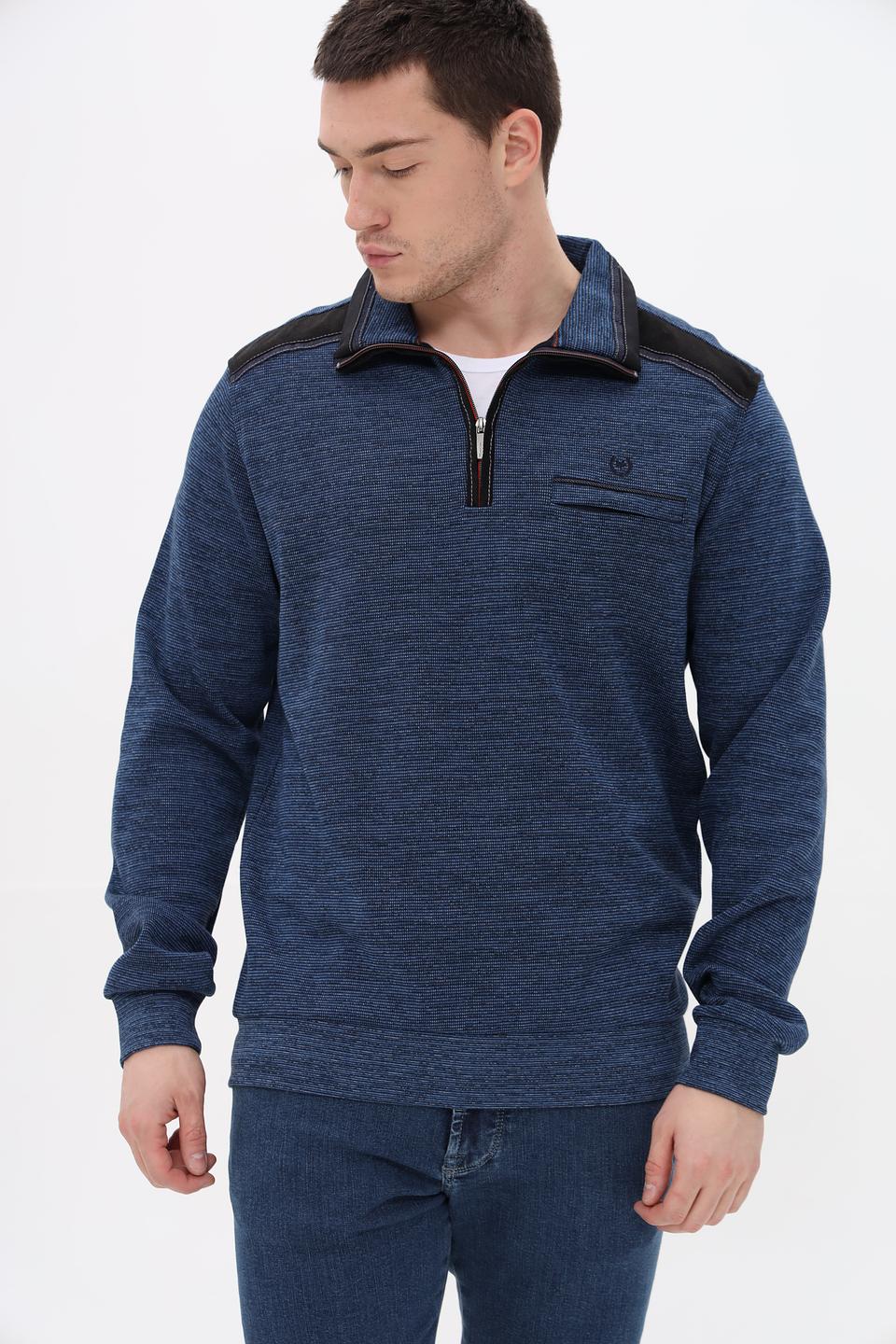 Джемпер Monte Carlo с молнией синий