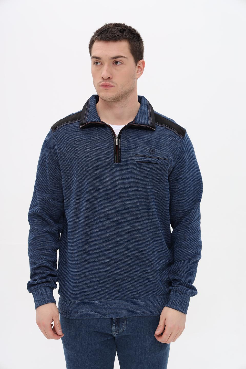 Джемпер Monte Carlo с молнией синий