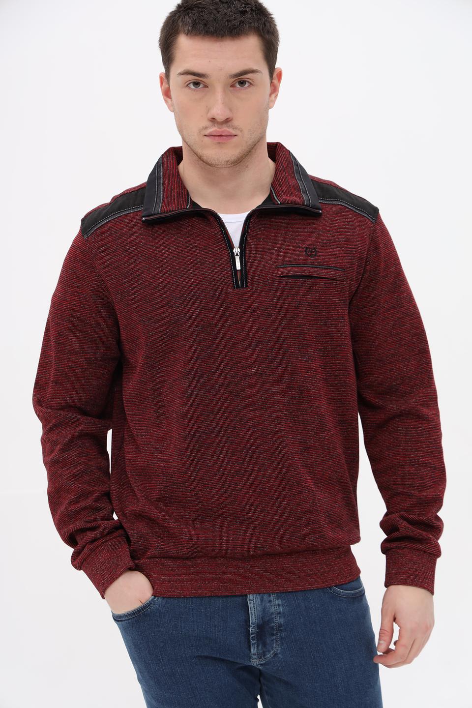 Джемпер Monte Carlo с молнией бордовый