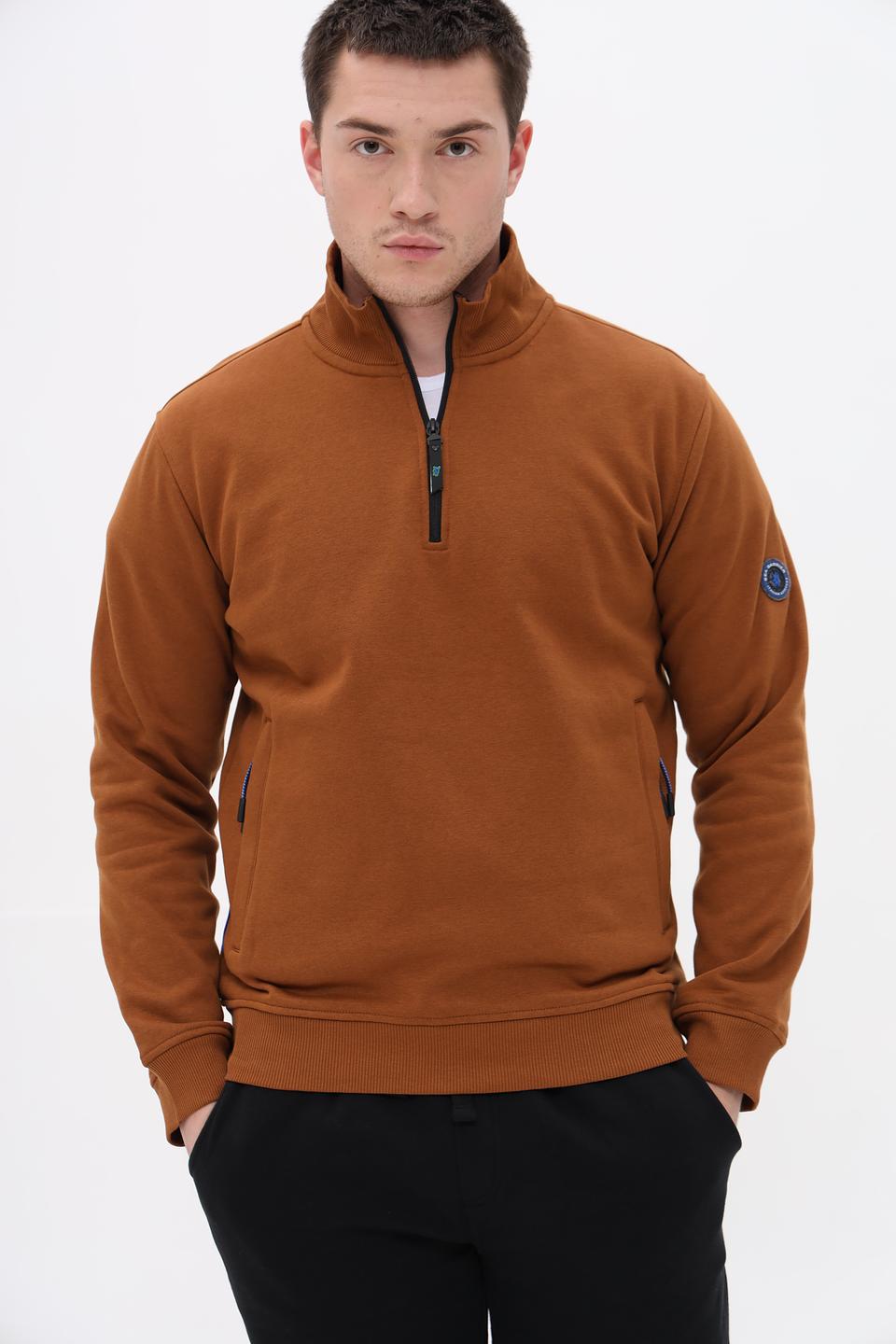 Джемпер Sea Barrier с молнией коричневый