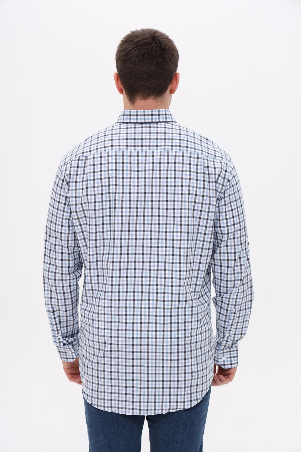 Рубашка Seidensticker в клетку голубая