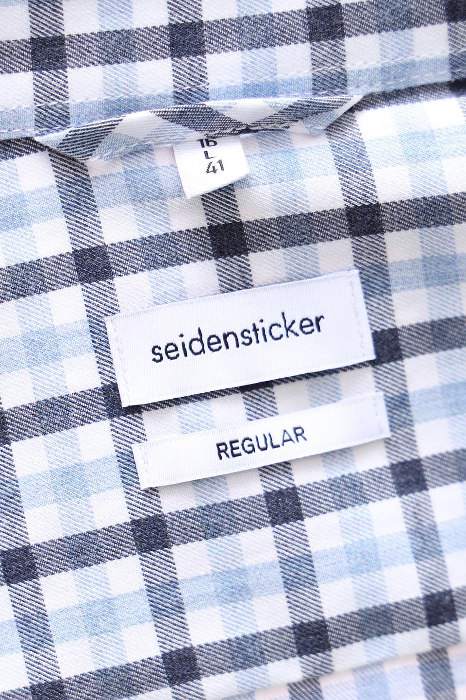 Рубашка Seidensticker в клетку голубая