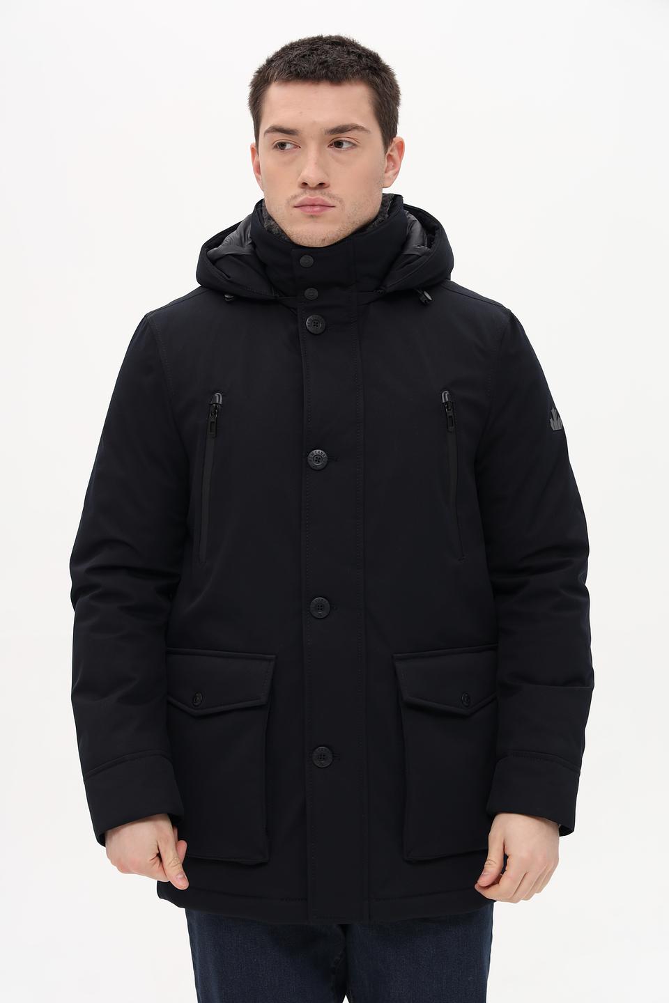 Куртка New Canadian чёрная с мехом