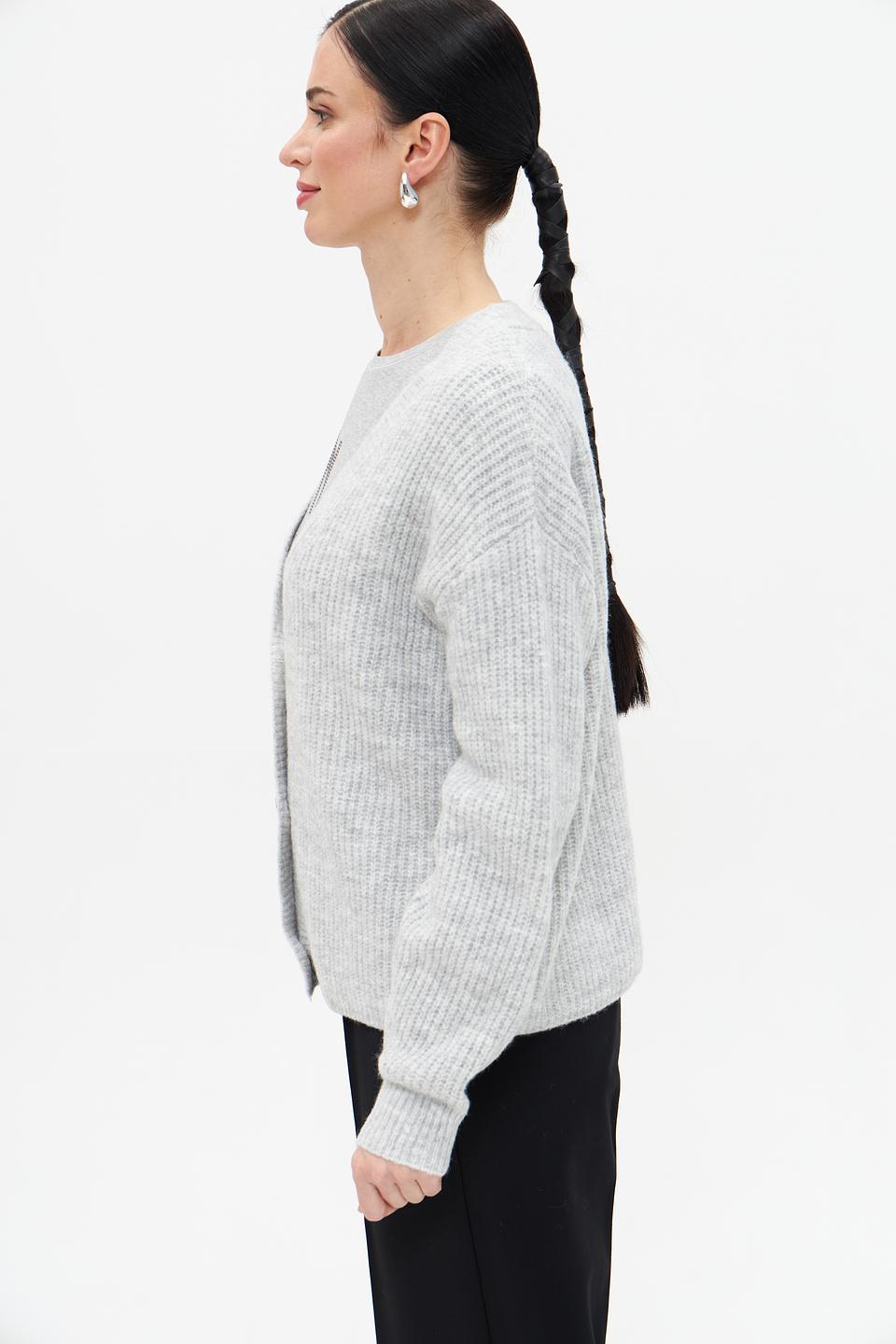 Жакет Broadway вязаный серый