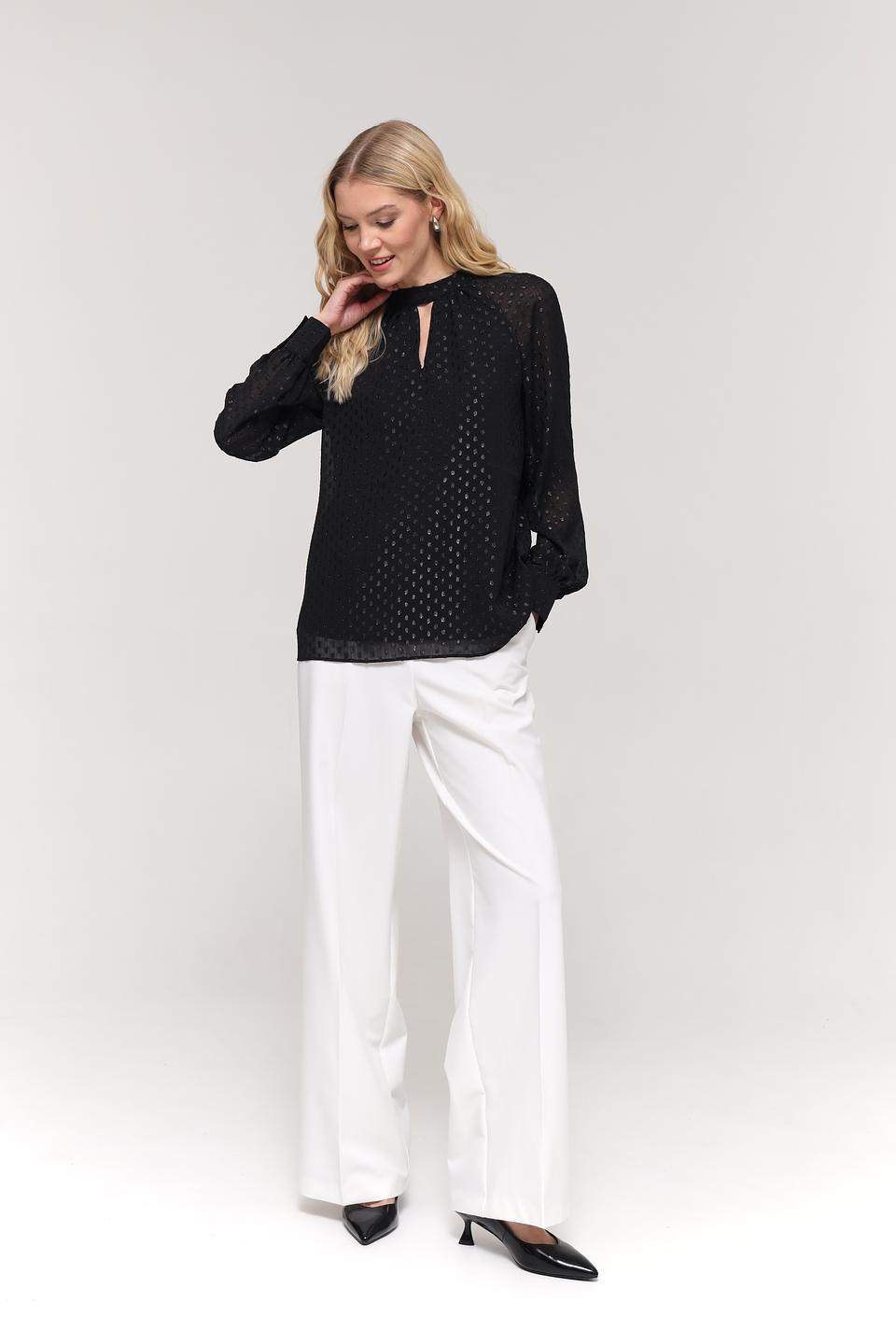 Блуза Taifun с пайетками чёрная