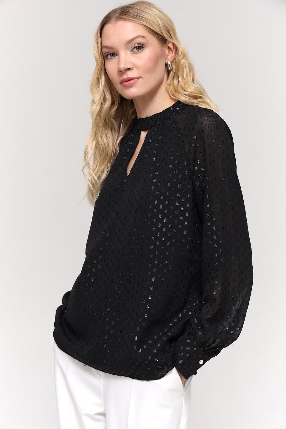 Блуза Taifun с пайетками чёрная