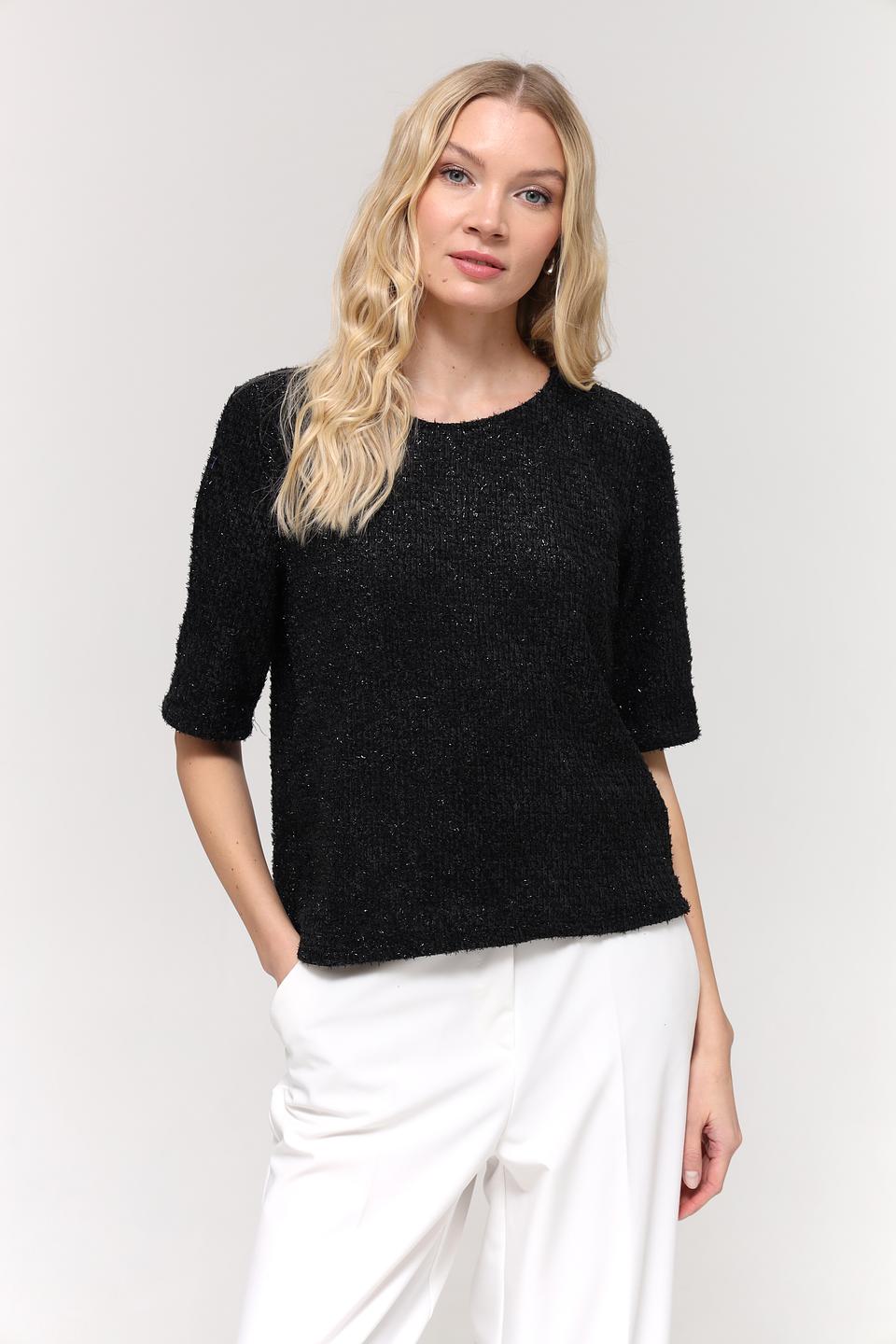 Пуловер Taifun с мерцанием чёрный