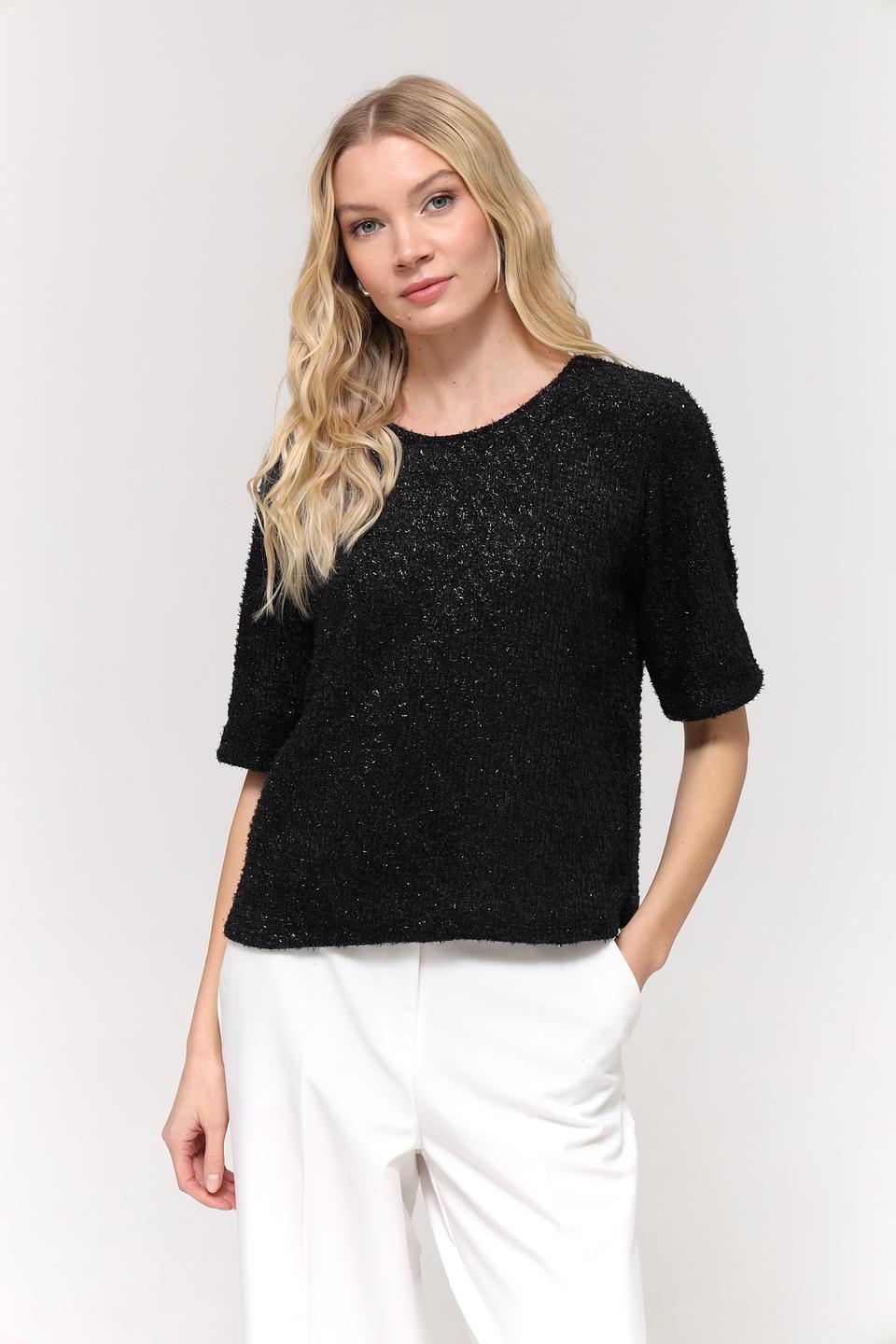 Пуловер Taifun с мерцанием чёрный