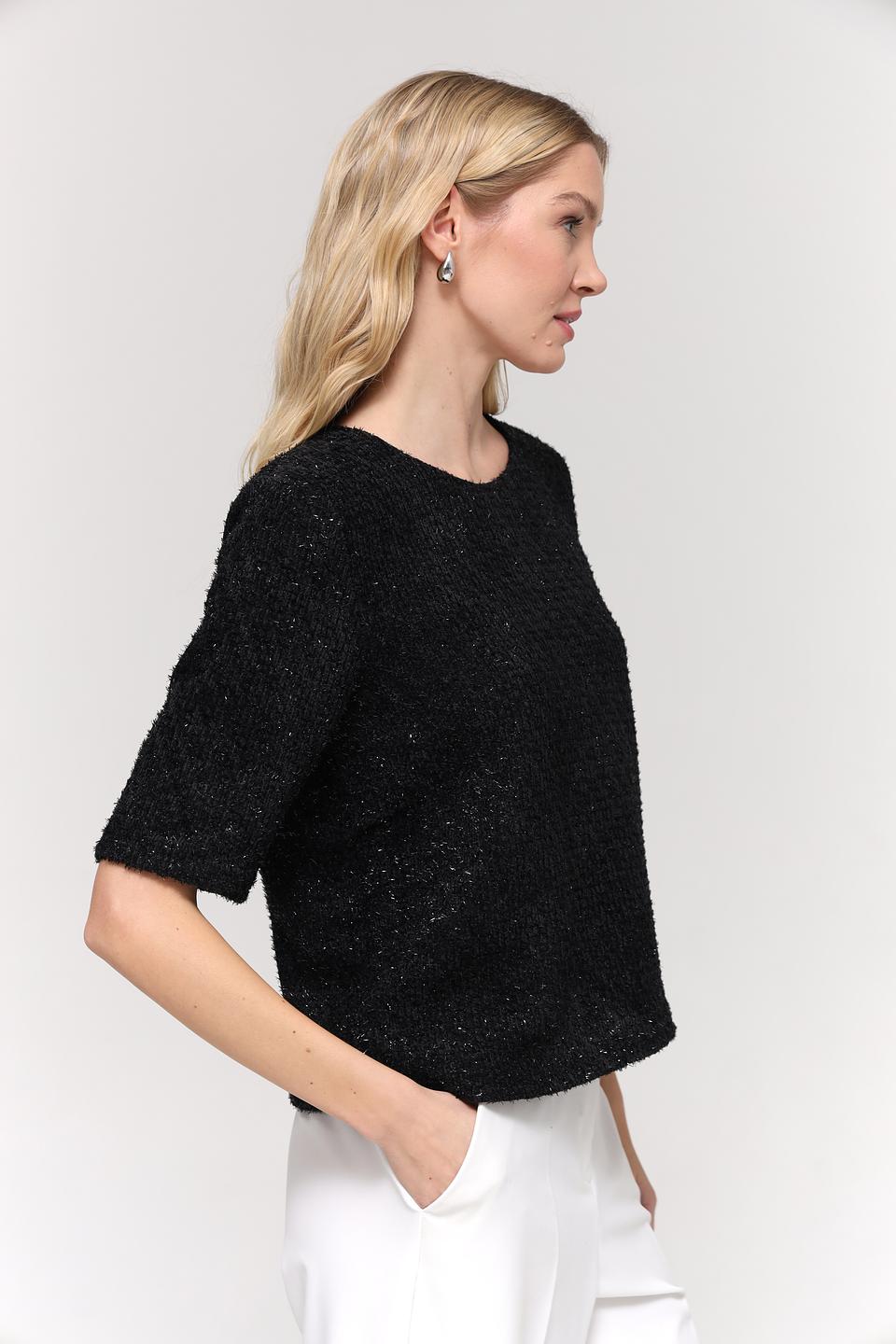 Пуловер Taifun с мерцанием чёрный