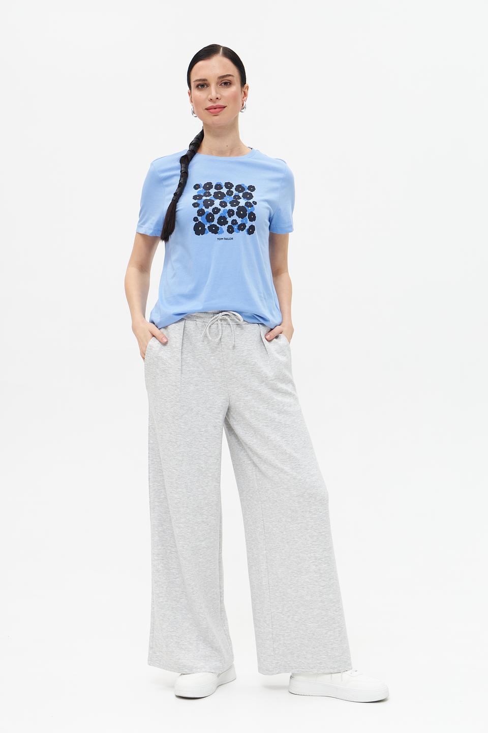 Футболка Tom Tailor с принтом голубая