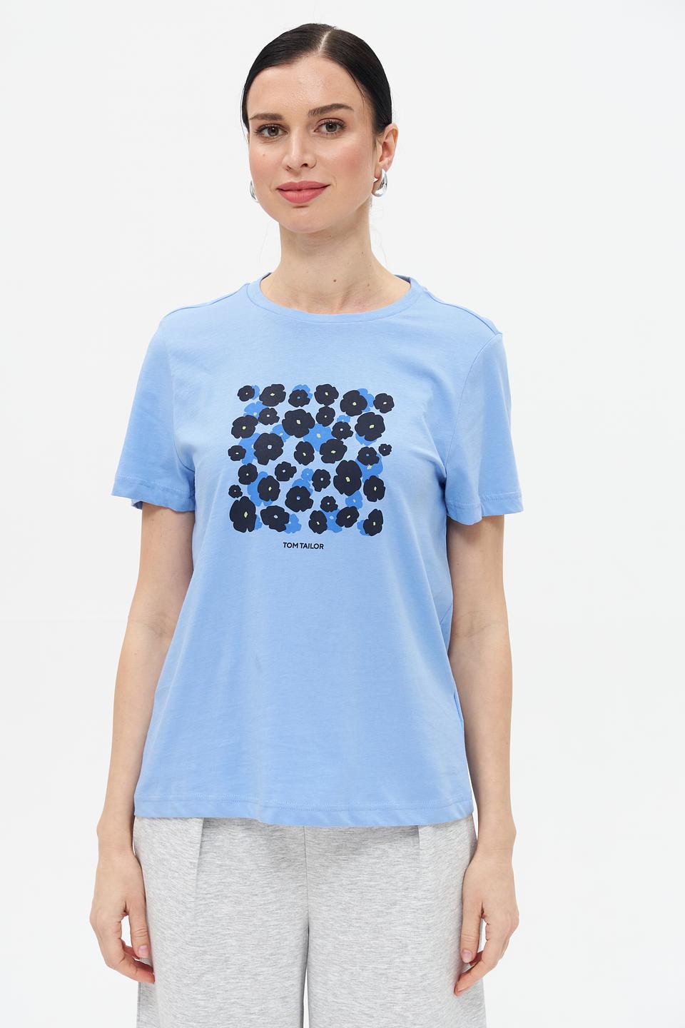 Футболка Tom Tailor с принтом голубая