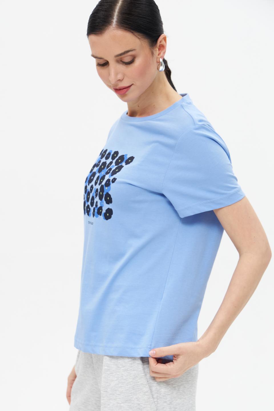 Футболка Tom Tailor с принтом голубая